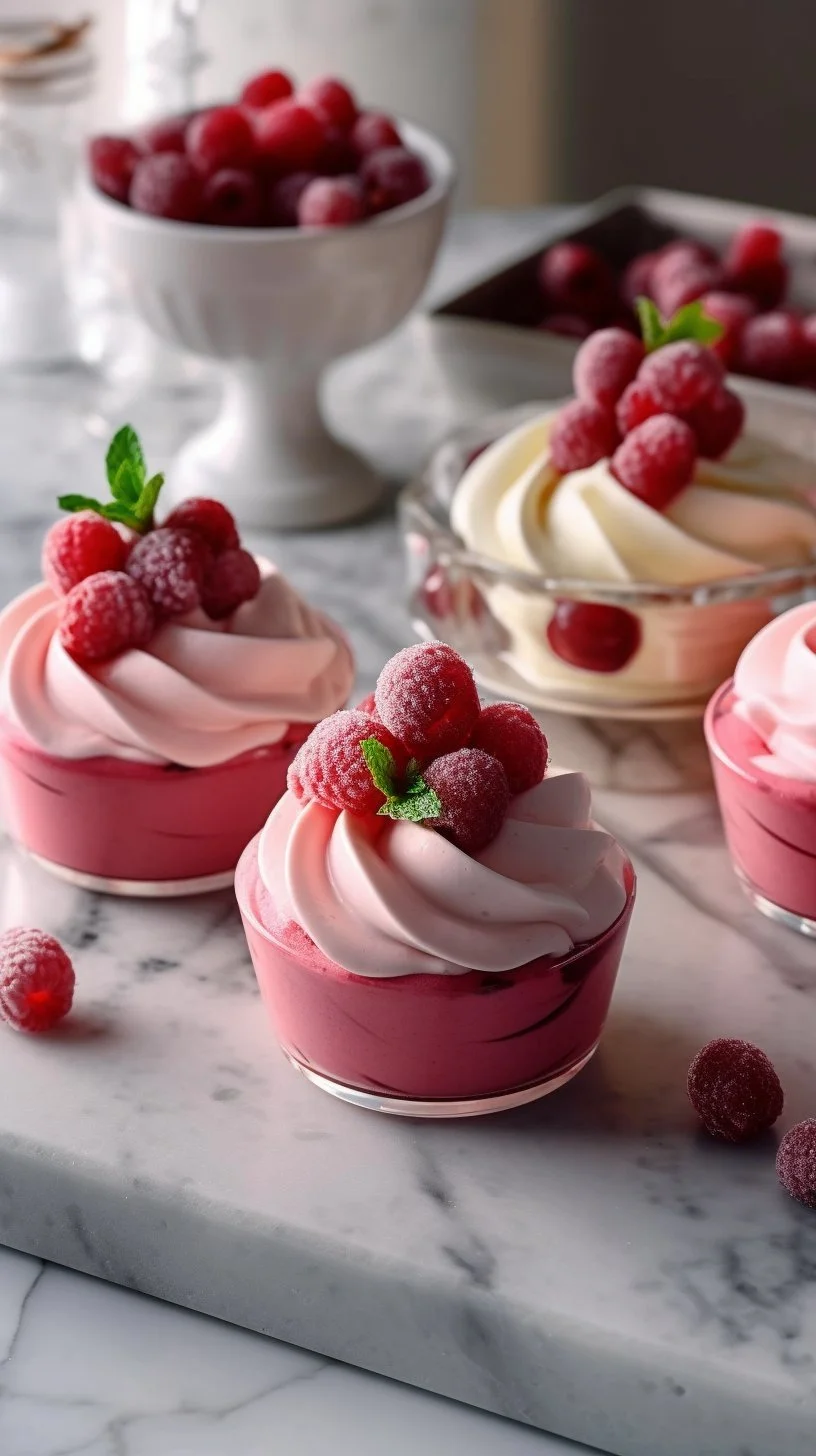 Elegant cranberry mousse cups for festive desserts