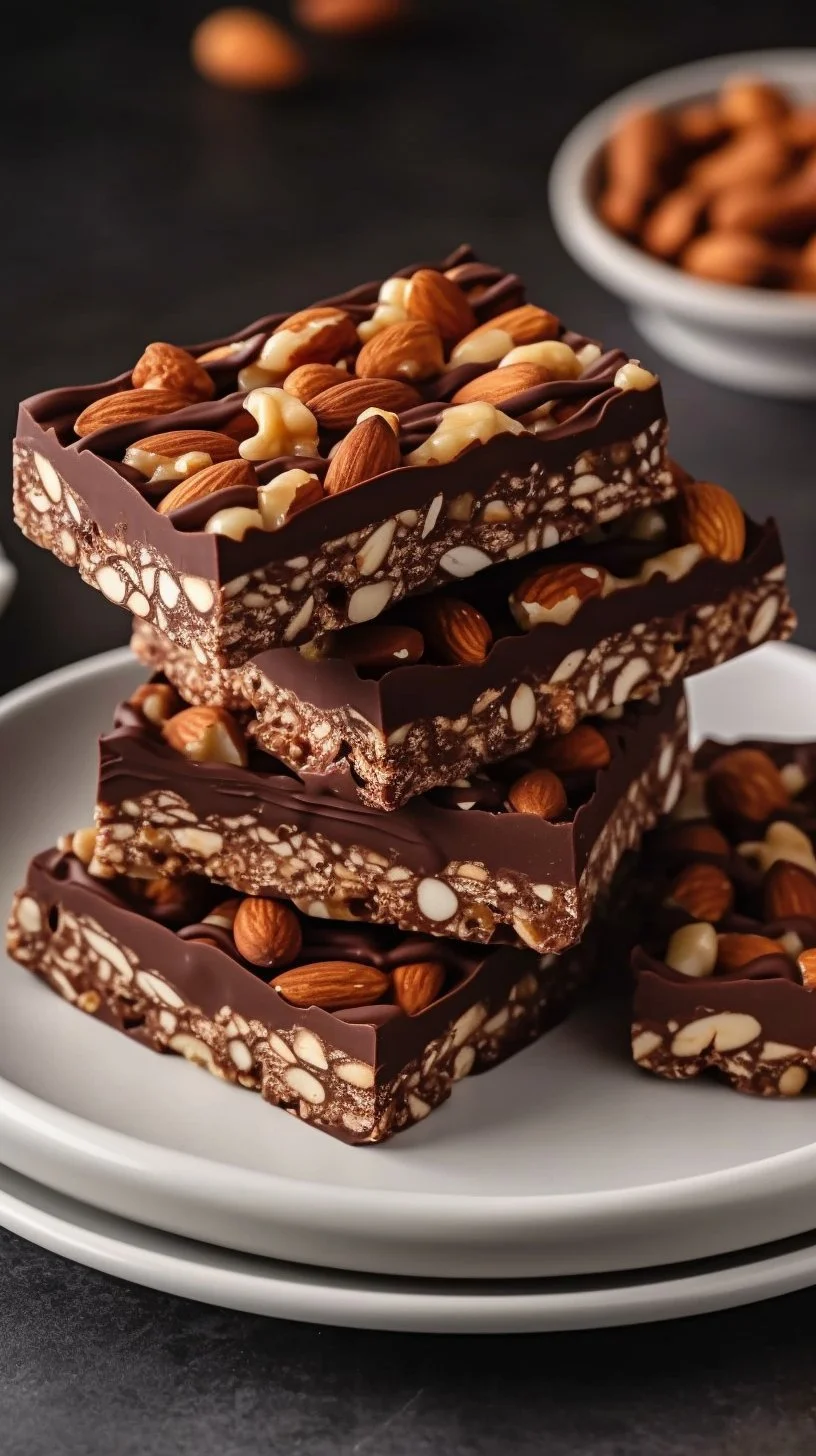 Dark Chocolate and Sea Salt Nut Bars, a nutritious snack loaded with flavor.