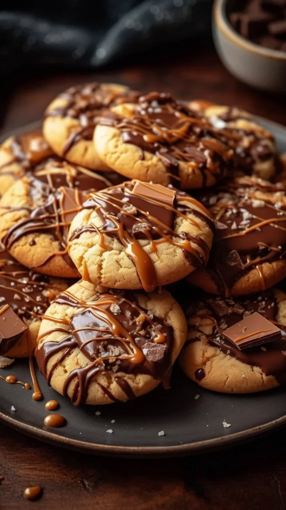 Delicious chewy Twix-style cookies with chocolate and caramel layers