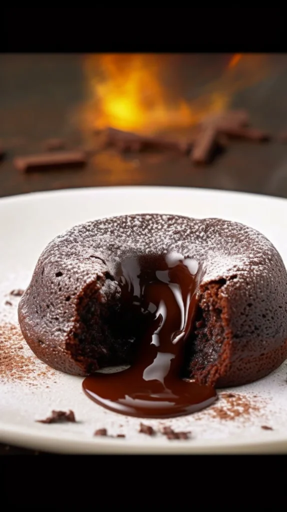 Delicious easy chocolate fondant dessert with rich chocolate flavor