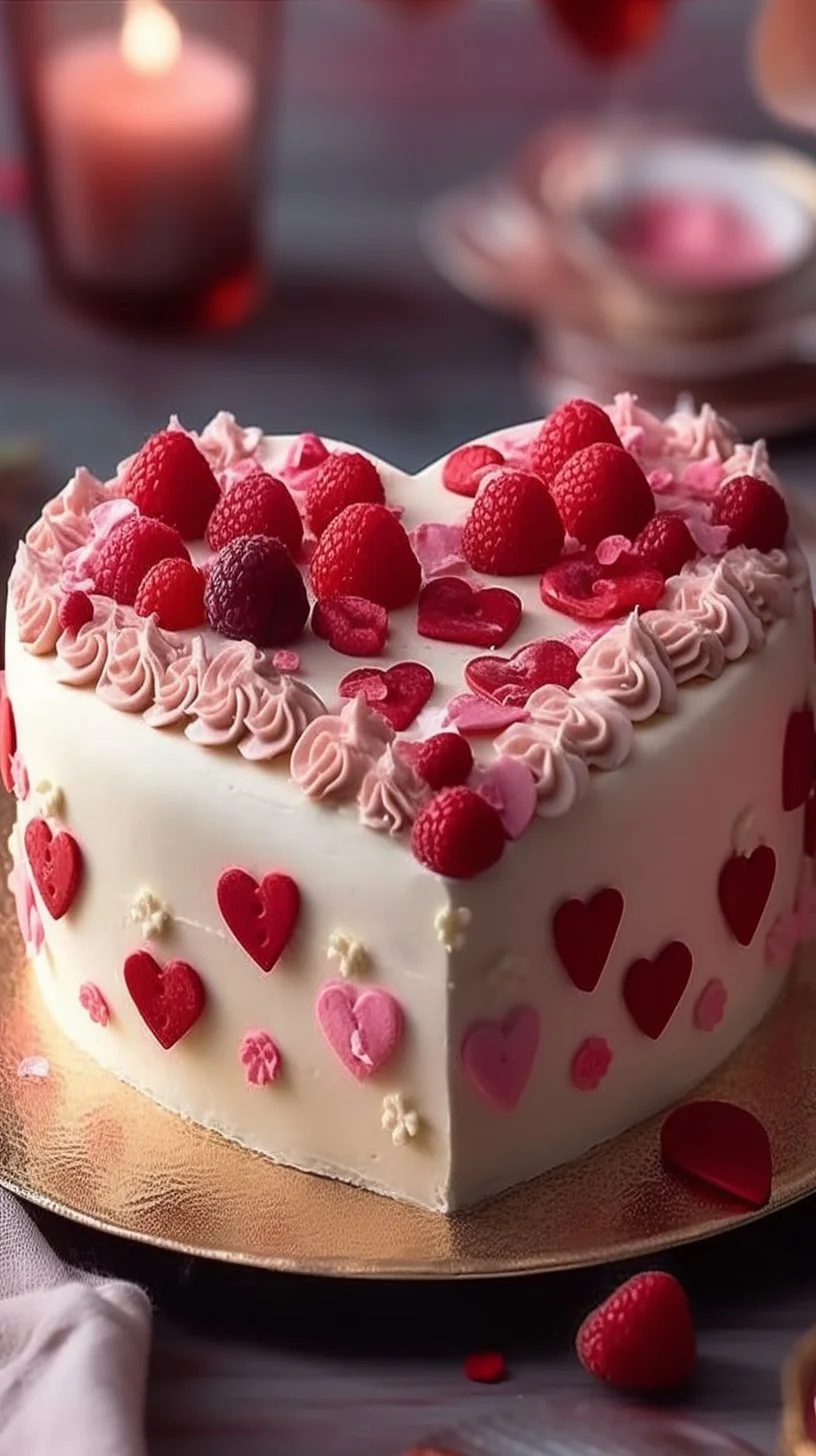 Delicious easy heart shaped cake decorated for a special occasion