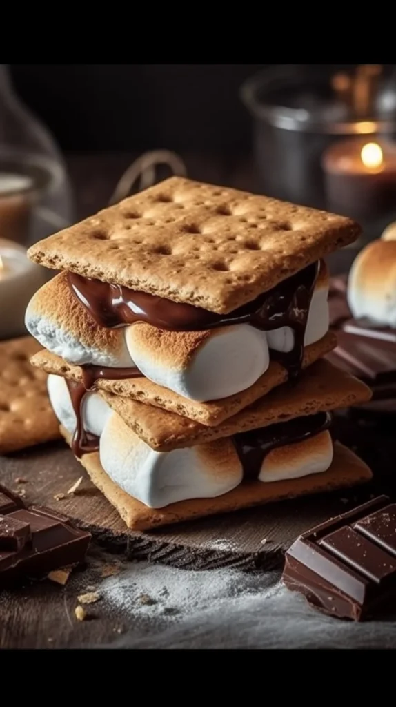 Delicious Frozen Smores treat with chocolate, marshmallows, and graham crackers