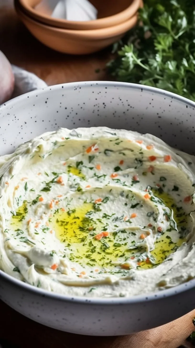 Garden vegetable spread made from fresh ingredients for healthy snacks