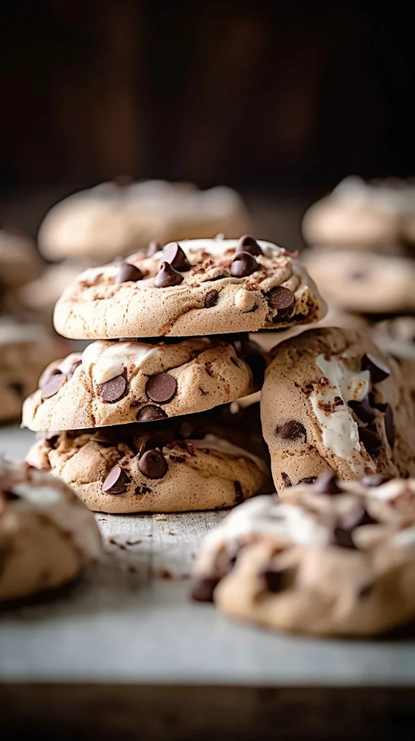 Delicious hot cocoa meringue cookies on a decorative plate