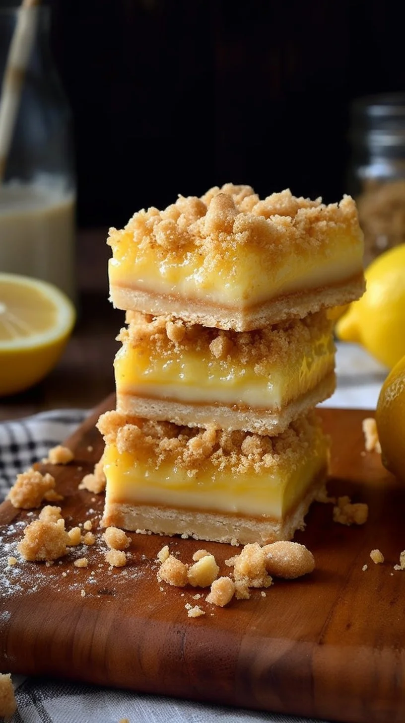 Freshly baked lemon cream cheese bars with a creamy lemon topping