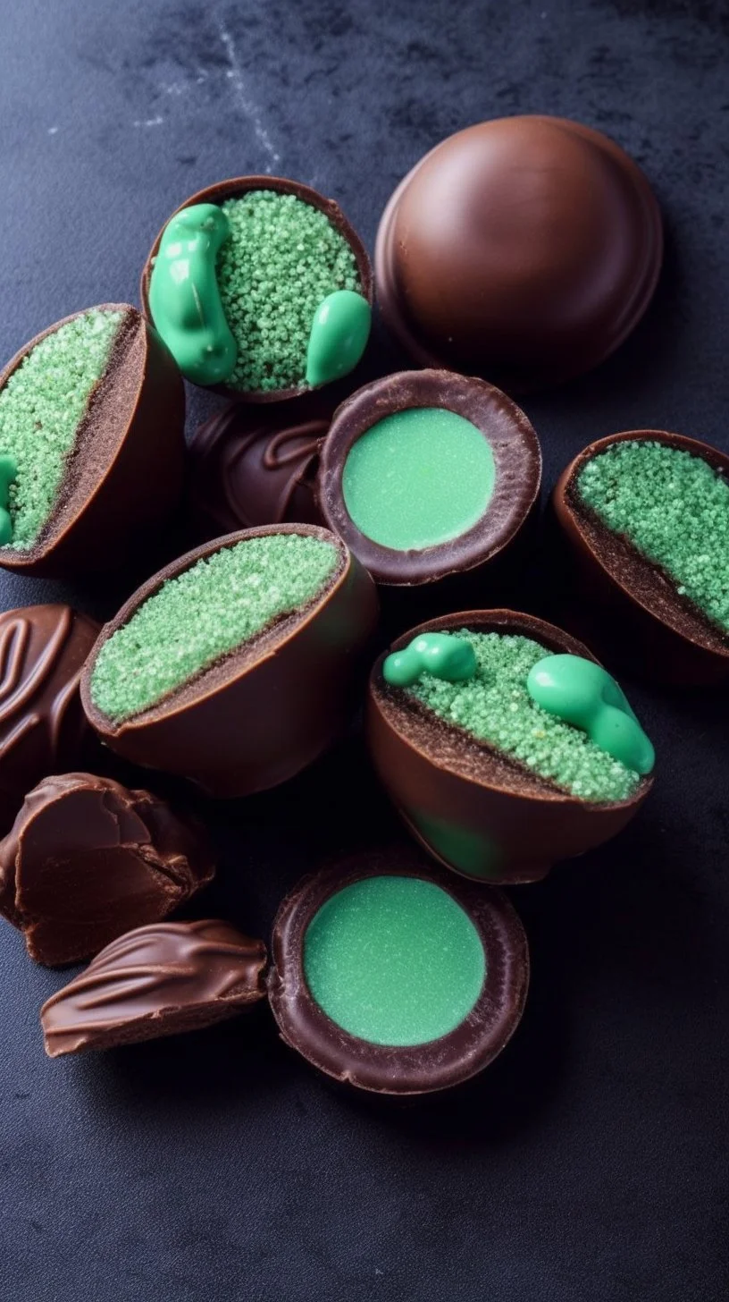 Mint chocolate balls ready to enjoy as a delicious dessert treat