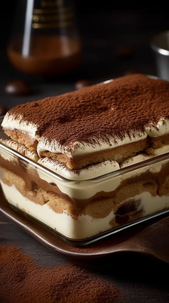 Delicious No Bake Irish Cream Tiramisu layered dessert with coffee and cream