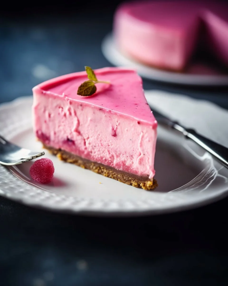 No-Bake Sugar-Free Jello Cheesecake served on a plate