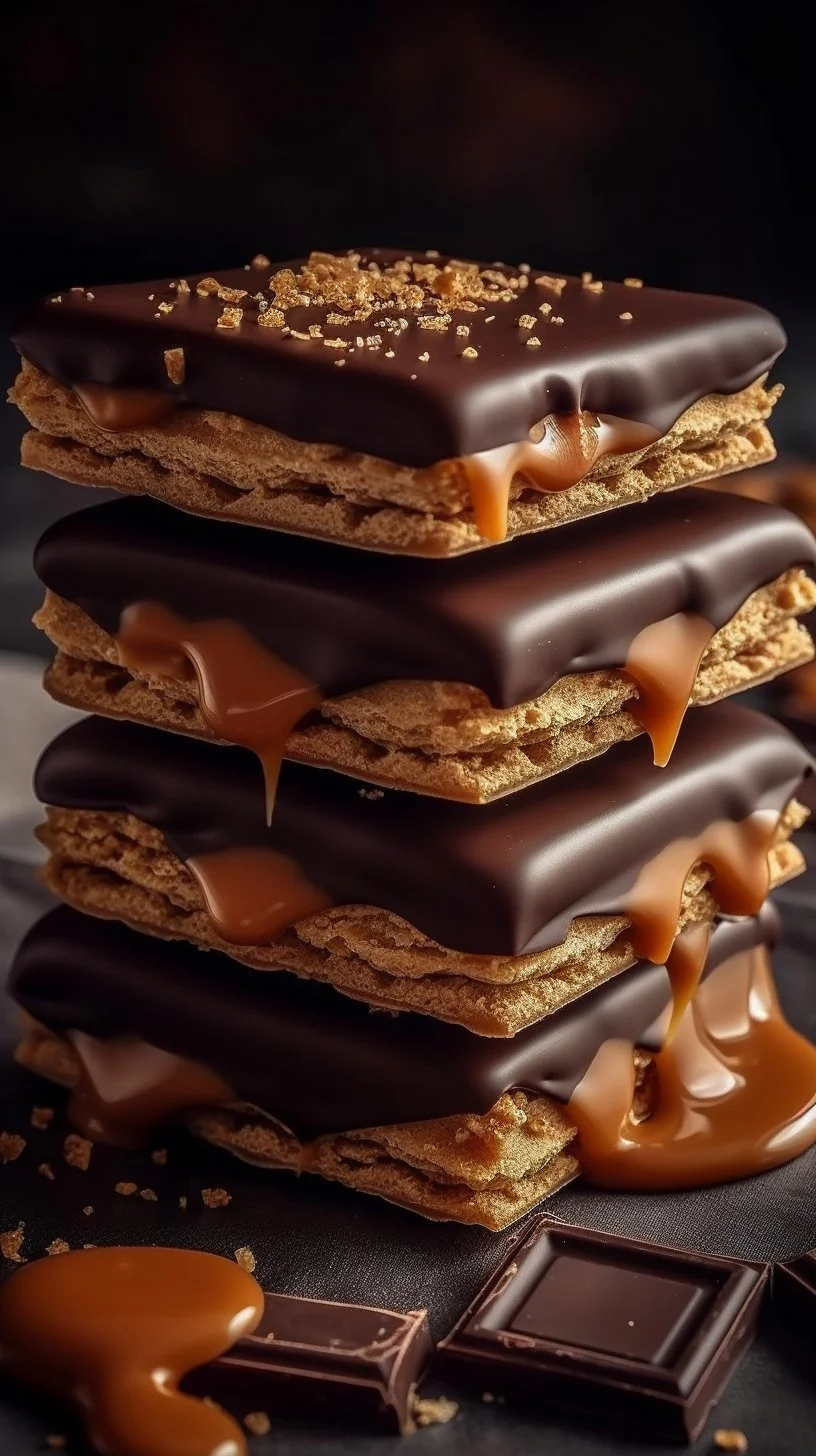 Homemade peanut butter chocolate bars drizzled with melted chocolate