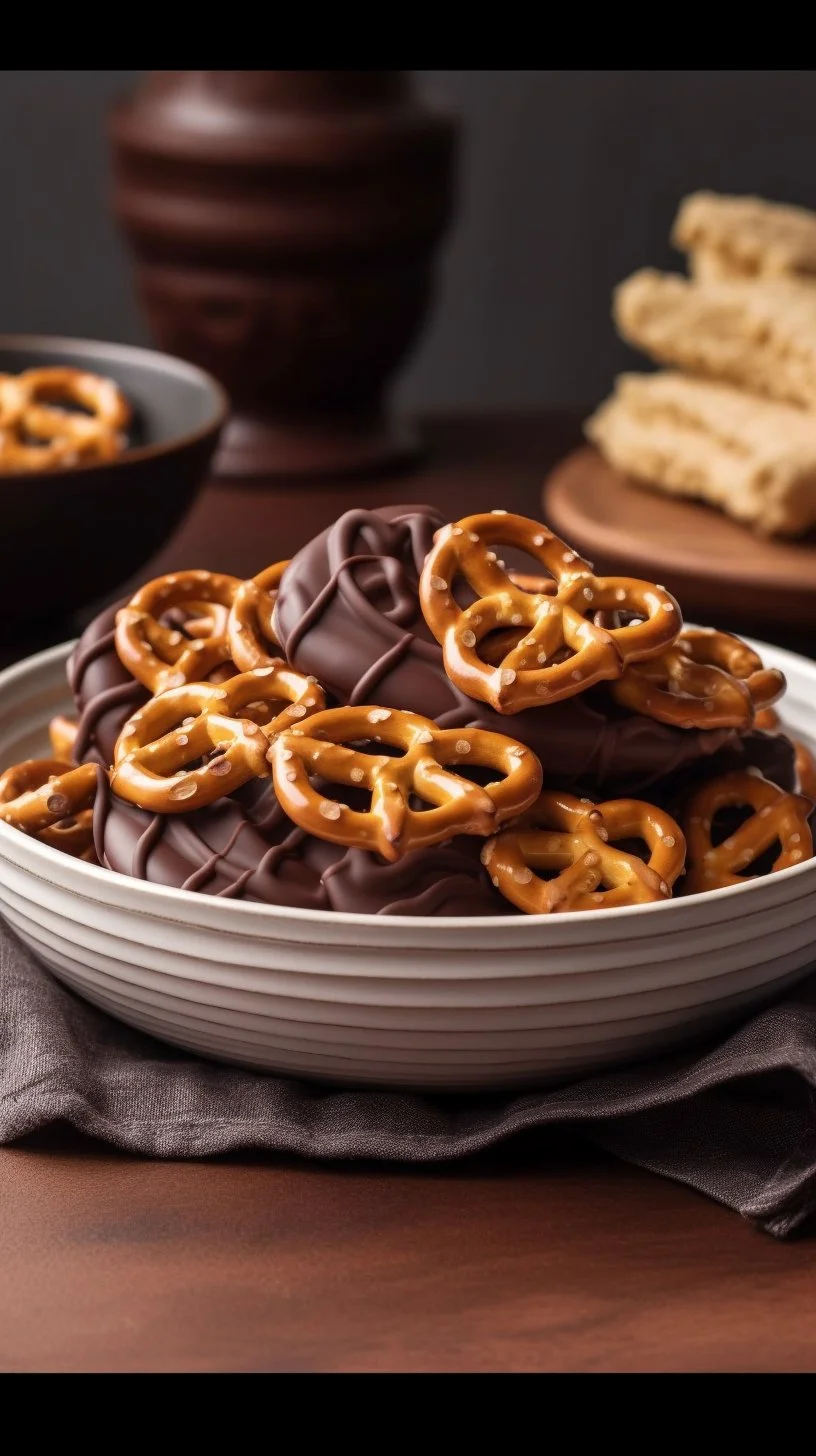 Delicious homemade peanut butter pretzel bites on a plate