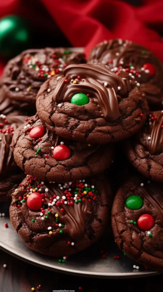 Piped chocolate butter cookies arranged on a plate, perfect for dessert.