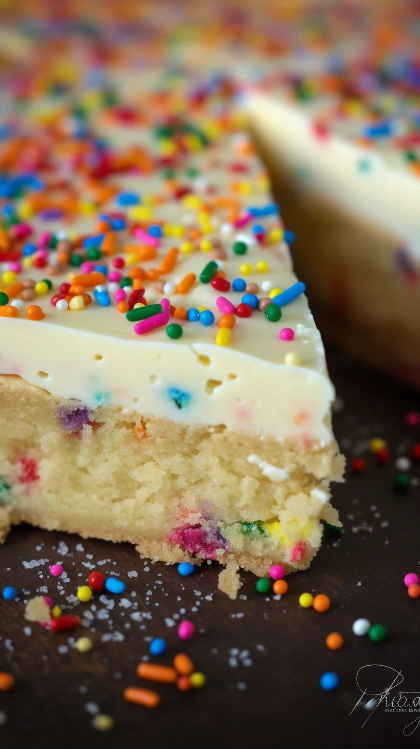 Delicious Sugar Cookie Cheesecake Bars with a creamy topping and cookie crust