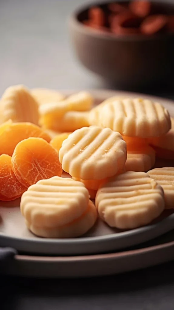 Sweet Orange Cream Cheese Mints on a decorative plate