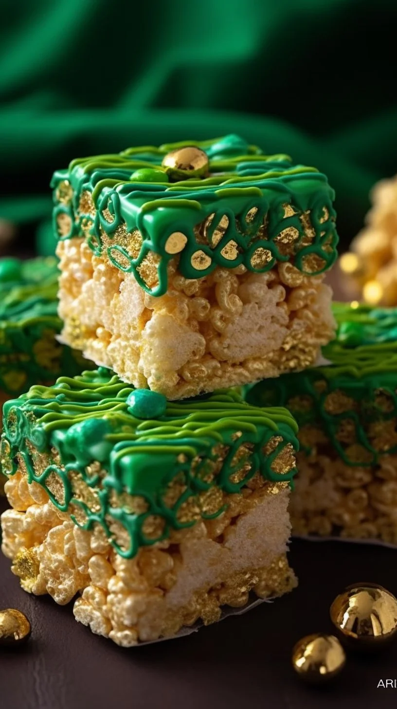 Easy St. Patrick's Day dessert with green decorations and festive themes