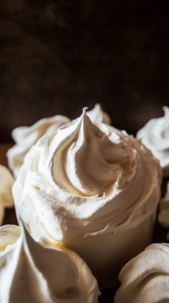 Vegan Italian Meringue Buttercream showcased on a cake with decorative toppings