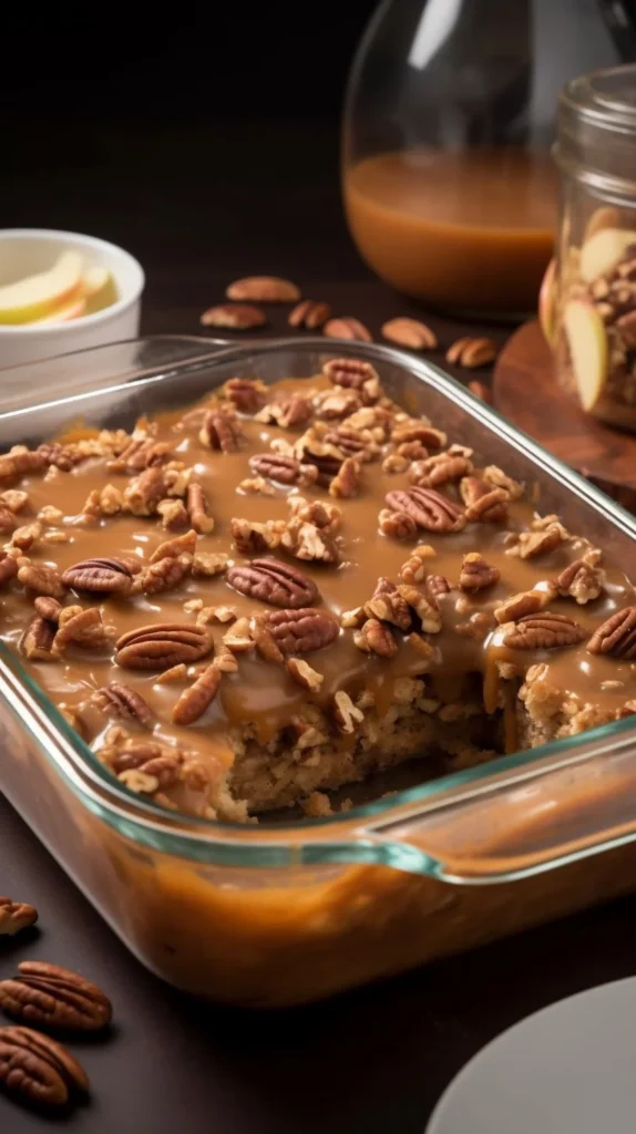 Delicious homemade Apple Dapple Cake with apples and nuts
