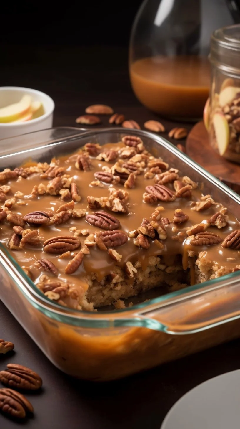 Delicious homemade Apple Dapple Cake with apples and nuts