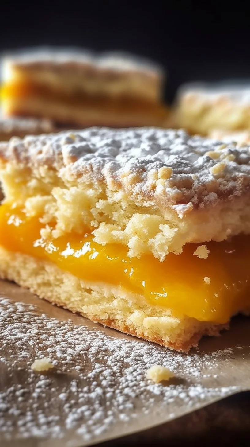 Delicious apricot shortbread bars topped with sliced apricots.