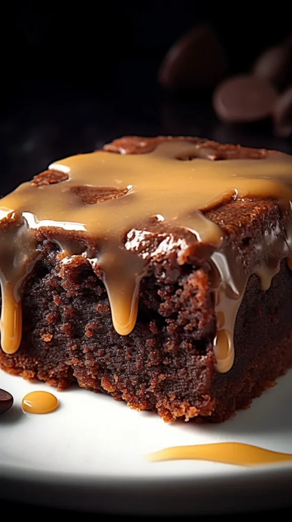 Delicious banana bread brownies with chocolate swirls on a wooden table