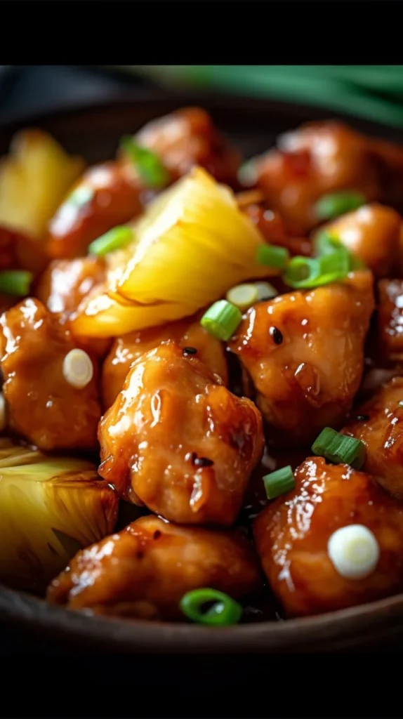 Delicious Brown Sugar Pineapple Chicken with a caramelized glaze