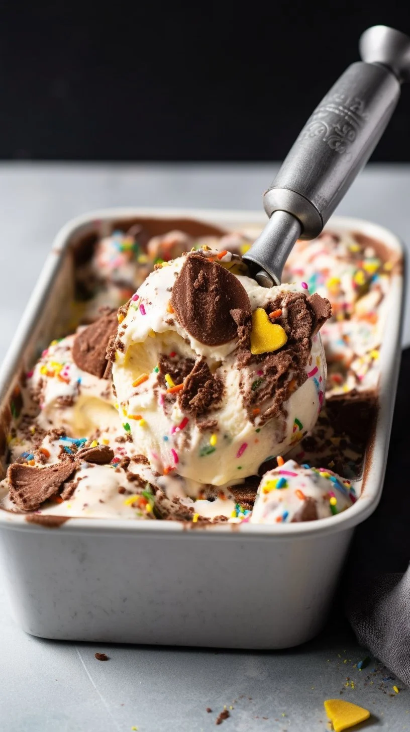 Delicious Cadbury Egg Ice Cream served in a bowl with chocolate drizzle.