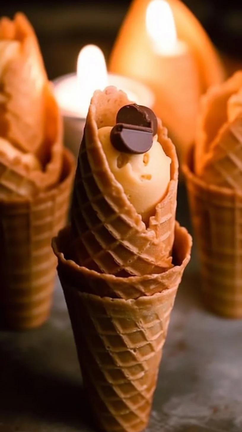 A delicious campfire cone filled with marshmallows and chocolate for a sweet treat.