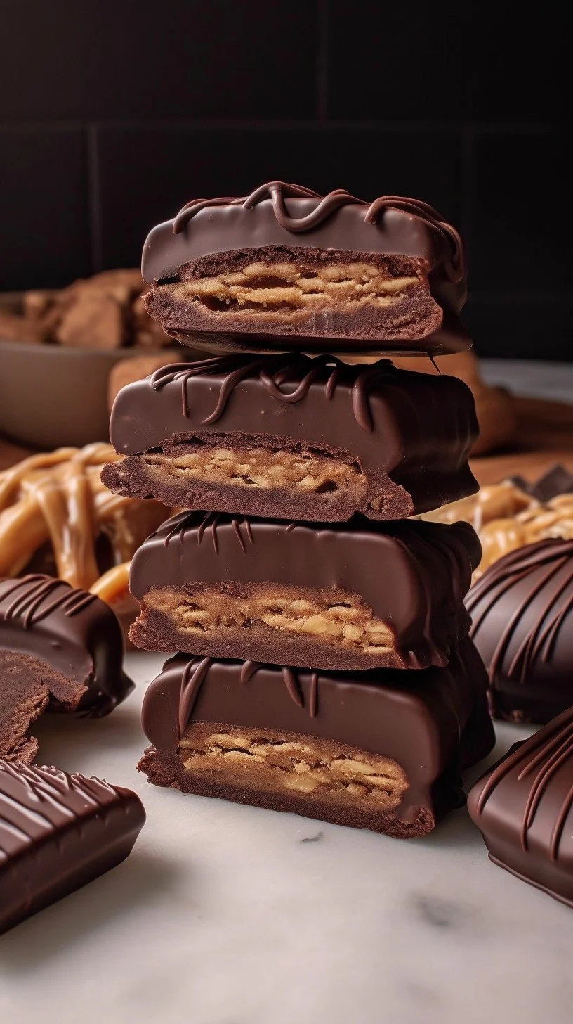 Delicious Chocolate Peanut Butter Kit Kat Cookies, combining chocolate and peanut butter flavors.