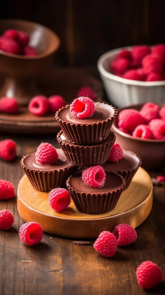 Delicious Chocolate Raspberry Cups with rich chocolate and fresh raspberries