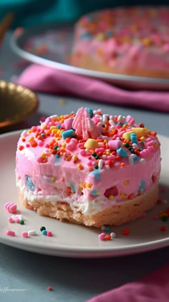 Circus Animal Cookie Lush dessert featuring colorful cookies and creamy layers
