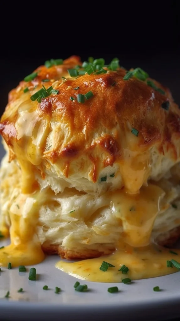 Delicious crab-stuffed cheddar bay biscuits ready to serve
