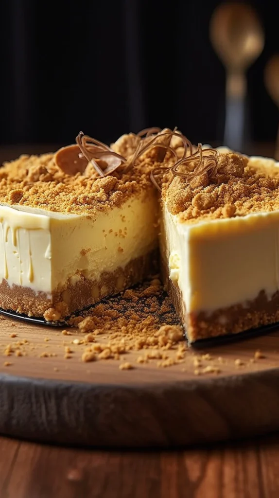 Creamy no-fail condensed milk cheesecake slice on a plate