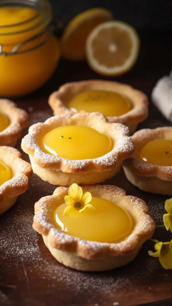 Delicious easy lemon curd tartlets on a white plate