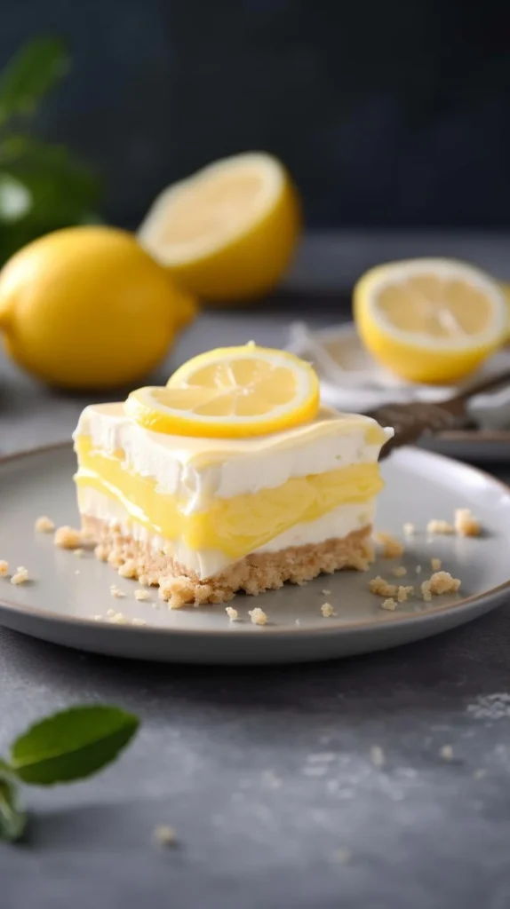 Delicious Keto Lemon Dessert served in a bowl with lemon slices