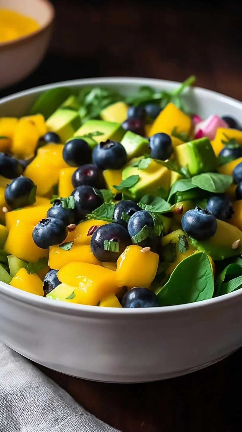 Delicious mango cucumber salad with fresh ingredients and vibrant colors