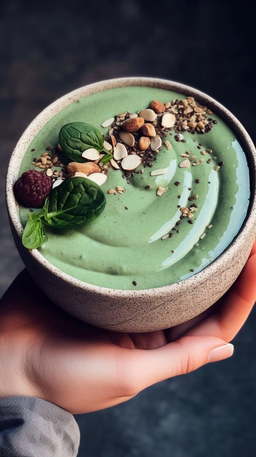 Refreshing Mint Chip Smoothie with Spirulina for a nutritious boost