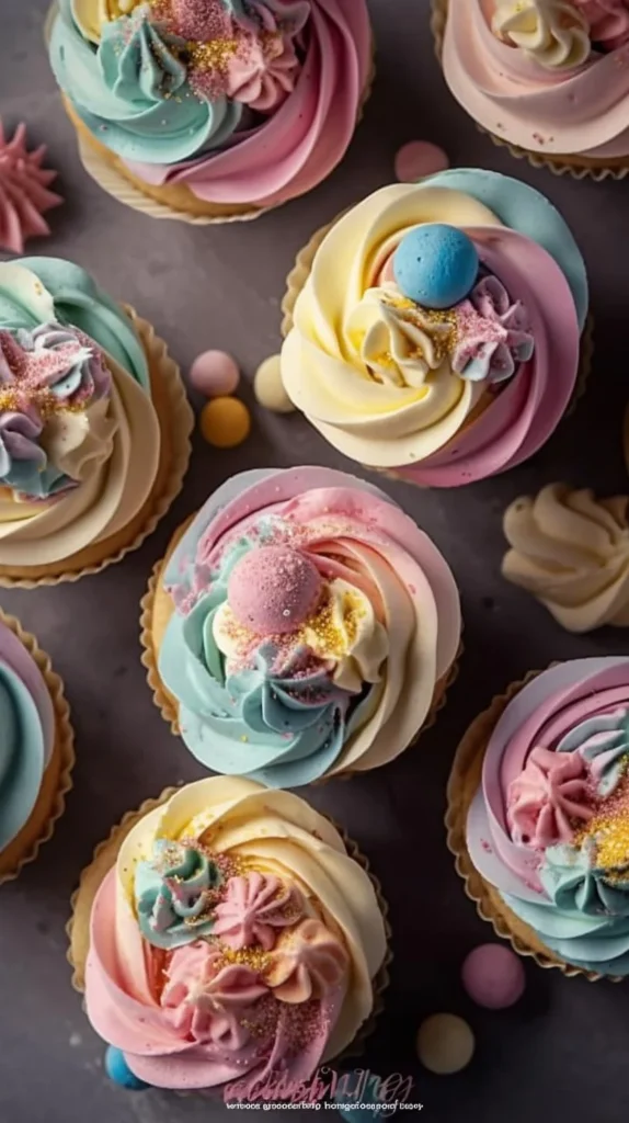 No-Bake Mini Easter Cheesecake Swirls topped with colorful sprinkles