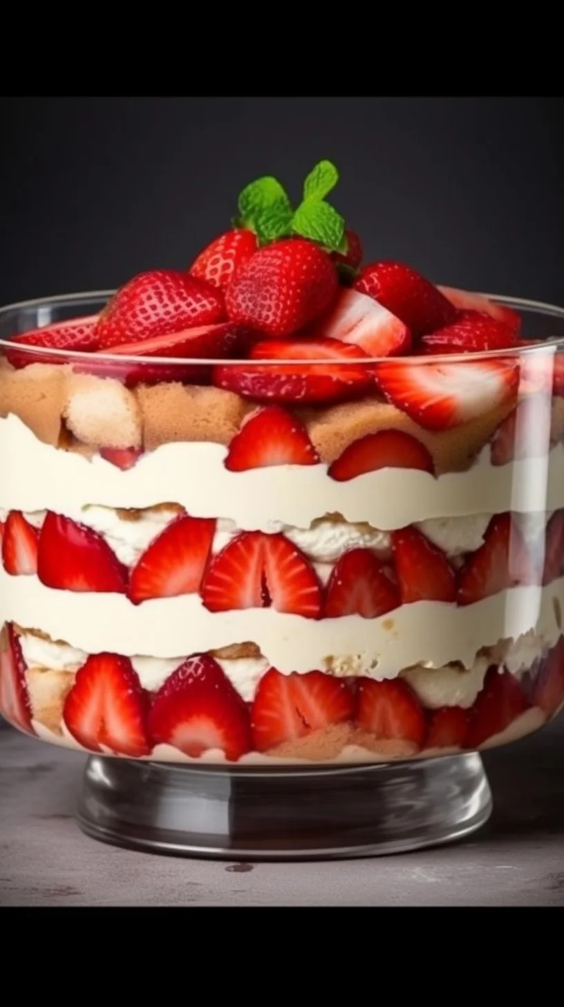 Delicious no bake strawberry tiramisu with fresh strawberries and creamy layers