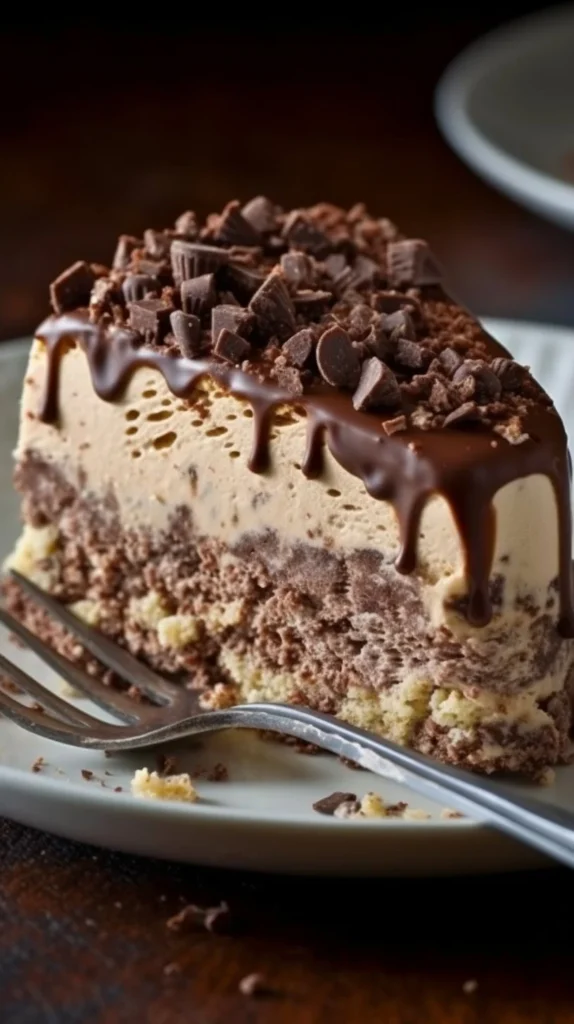Delicious Nutella Crunch Ice Cream Cake with layers of chocolate and hazelnut
