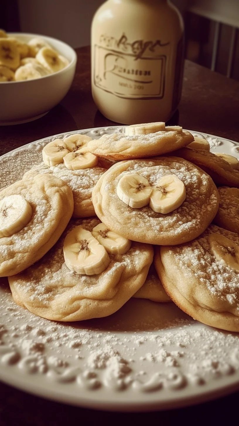 Delicious Southern banana pudding cookies arranged on a plate.
