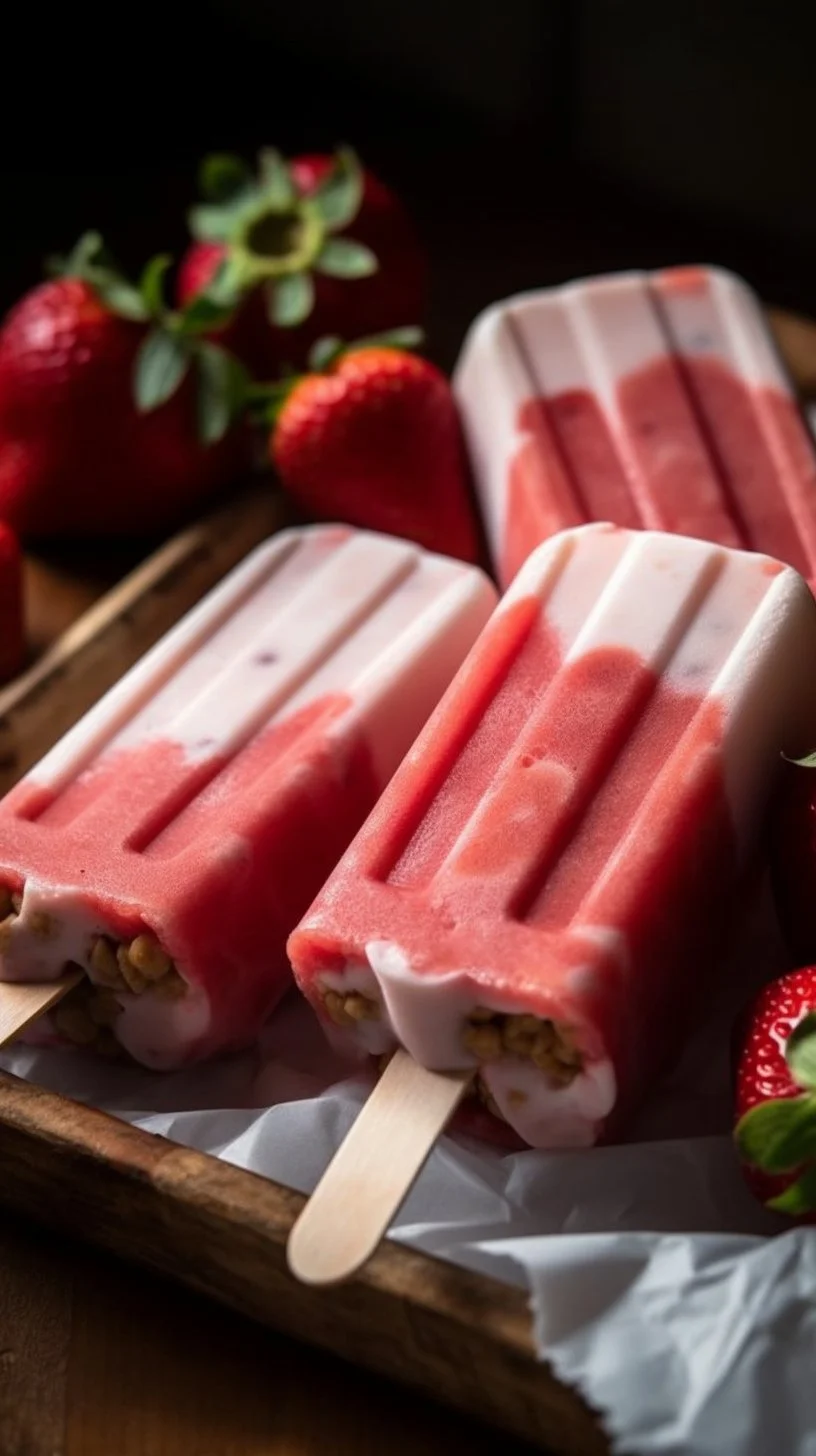 Homemade strawberry yogurt popsicles for a refreshing summer treat