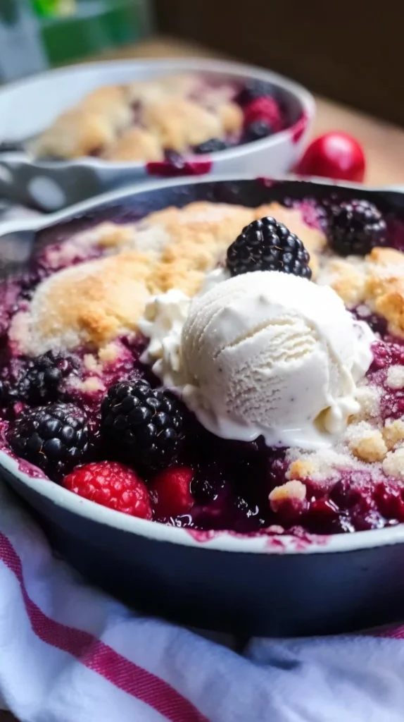 Delicious Sugar Cookie Berry Cobbler with fresh berries
