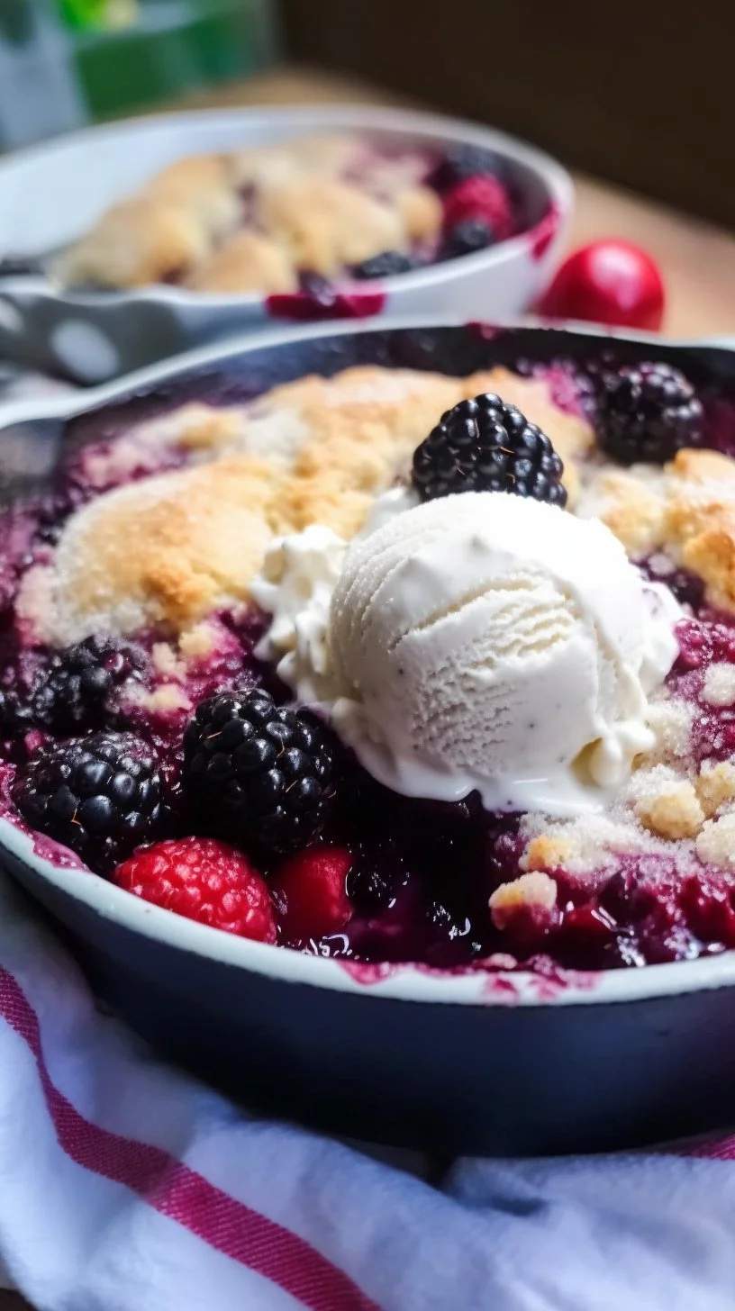 Delicious Sugar Cookie Berry Cobbler with fresh berries