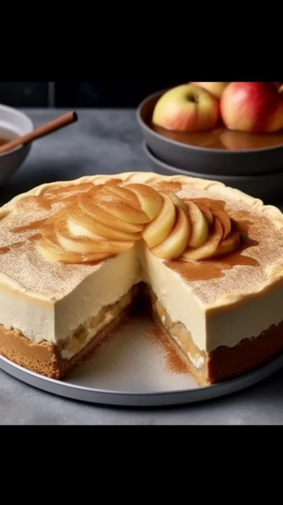 Delicious Apple Smudge Cake with apple slices and creamy frosting