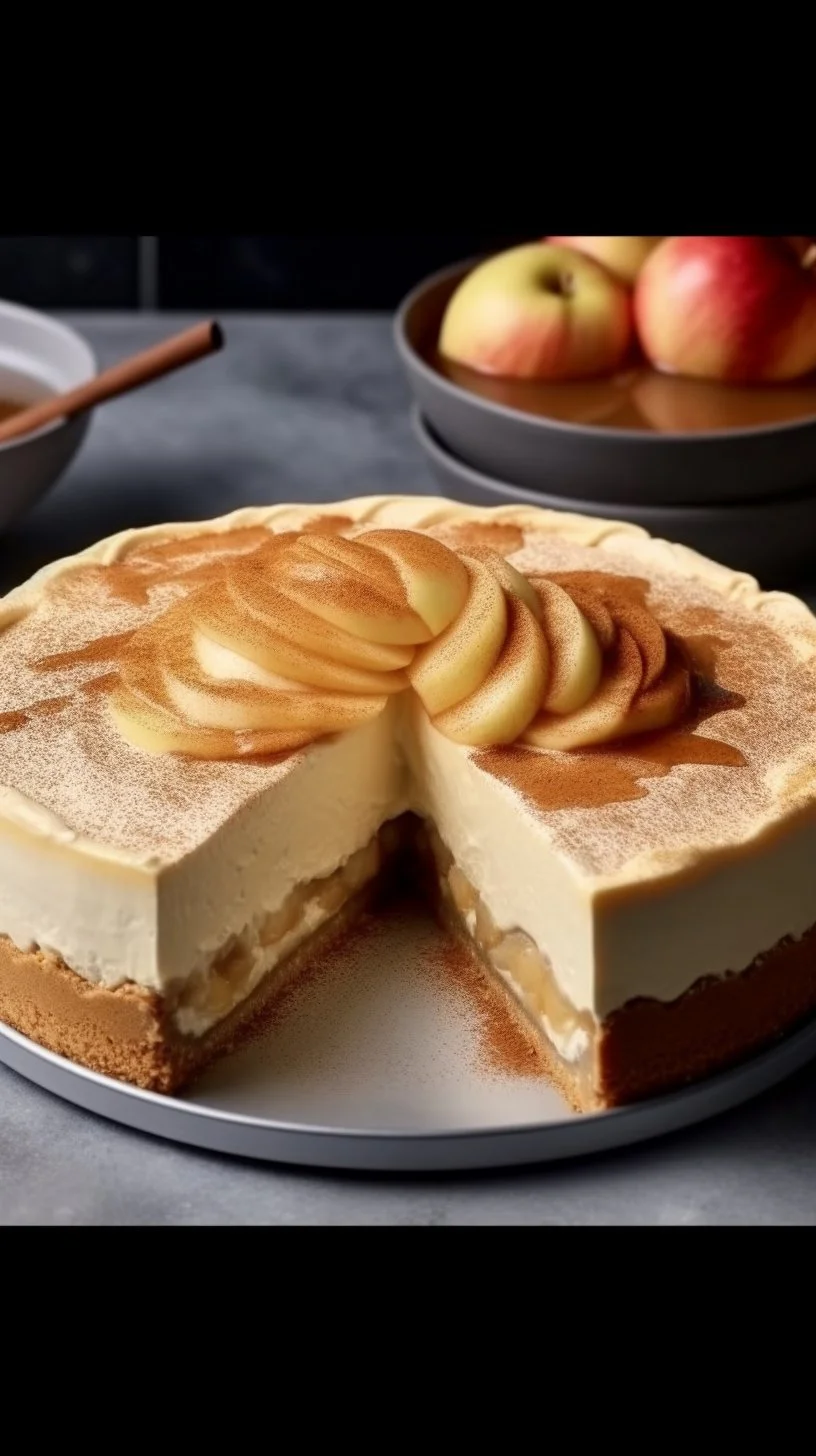 Delicious Apple Smudge Cake with apple slices and creamy frosting