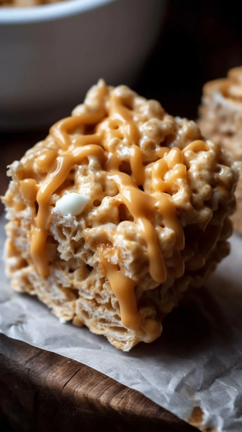 Brown Butter Dulce de Leche Rice Krispie Treats served on a plate