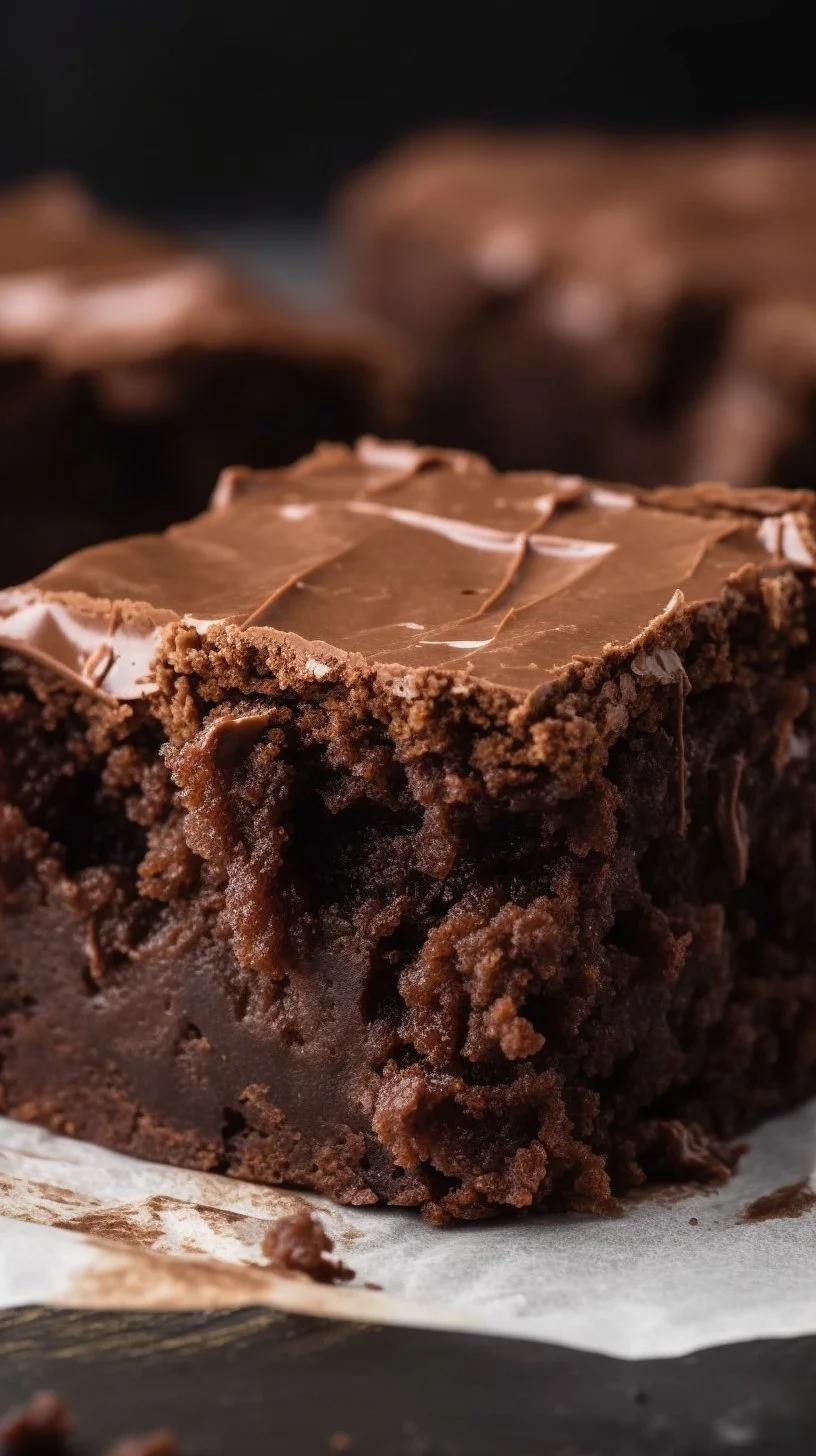 Delicious brownies topped with creamy frosting on a white plate