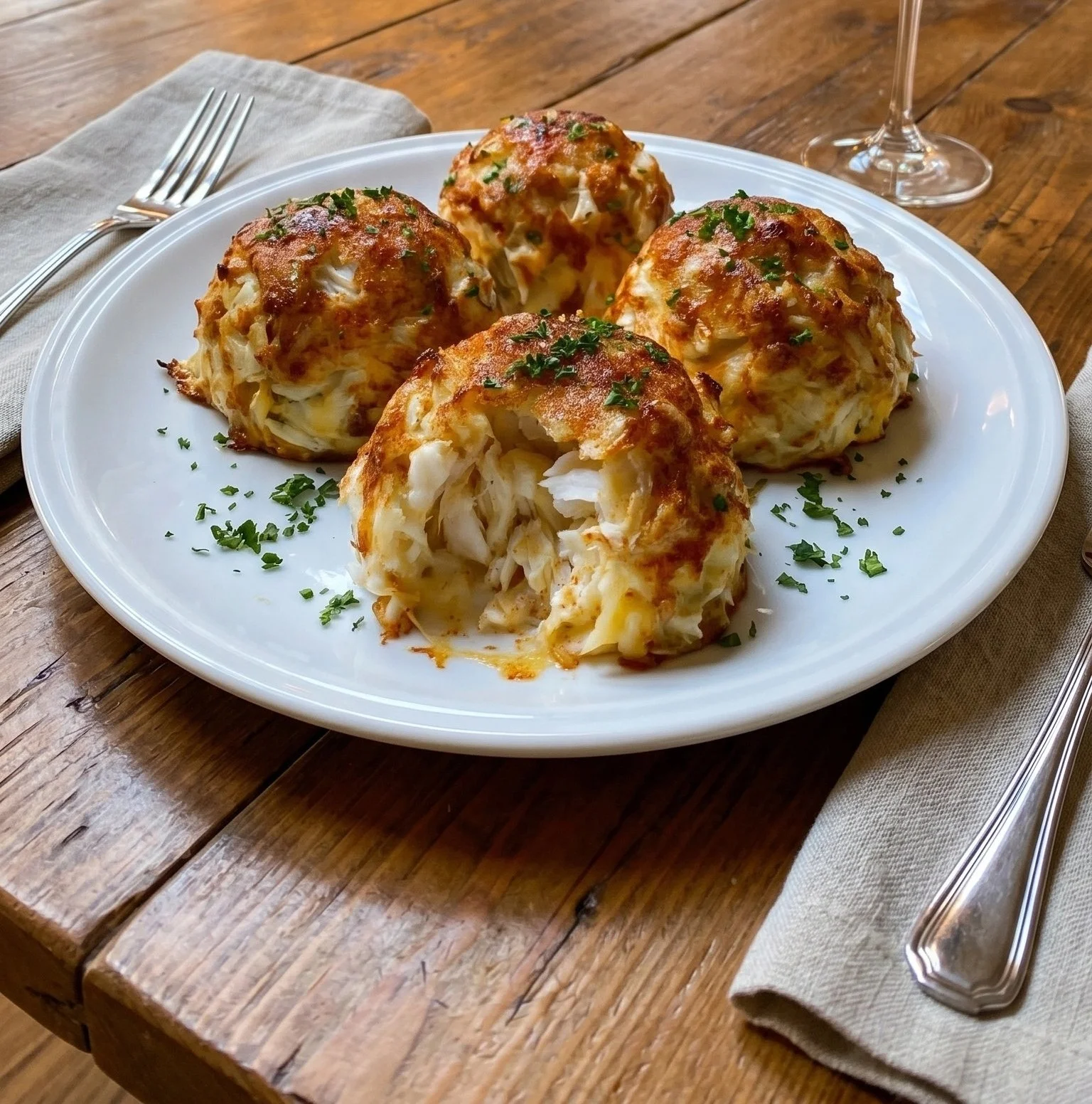 Delicious cheesy crab stuffed bombs ready to be served