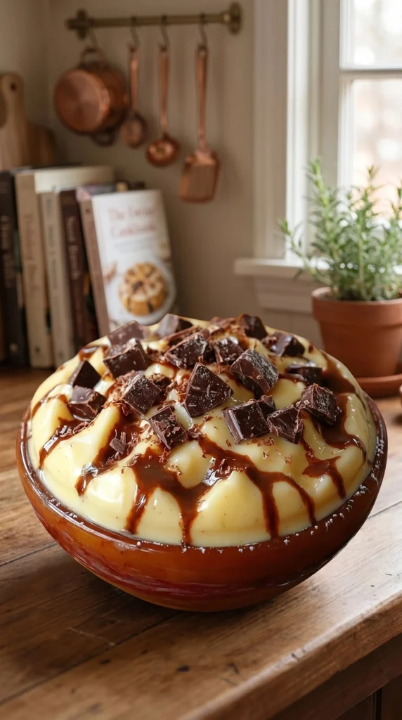 Decadent chocolate cream dessert served in a elegant dish