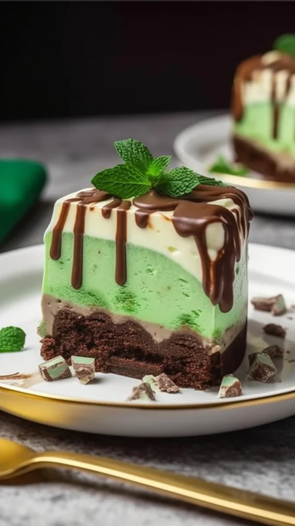 Delicious Grasshopper Cheesecake Bars with a minty flavor