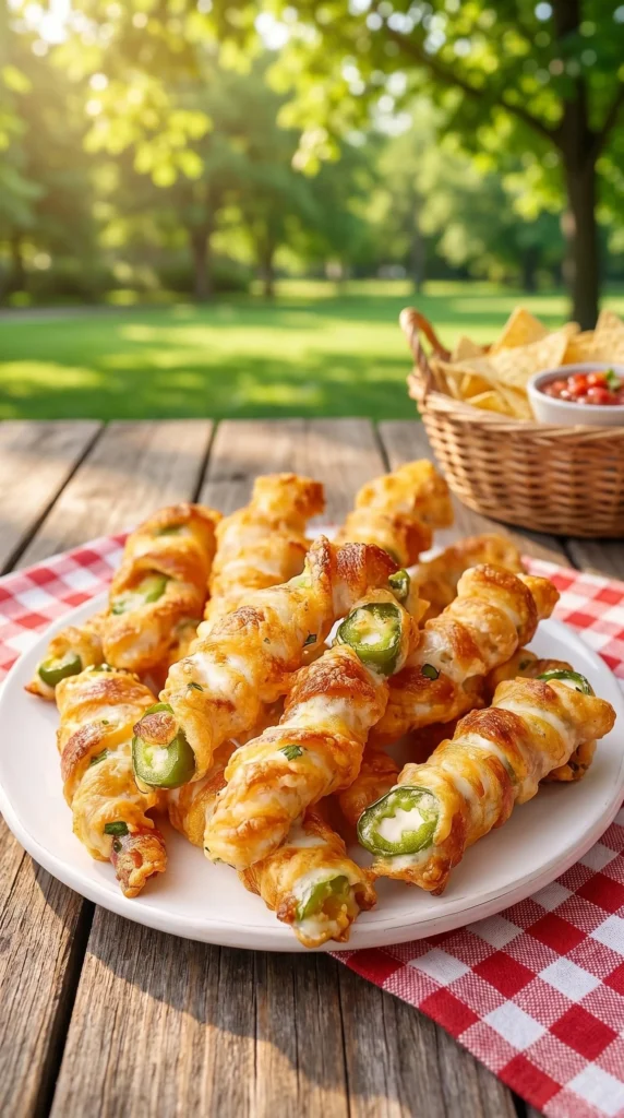Delicious jalapeno popper twists served as a game day appetizer